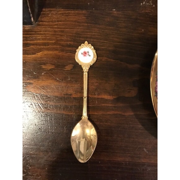 Lena Liu's ROSES Flower of the Month Tea Cup Saucer Spoon Bradford Editions - Picture 8 of 8